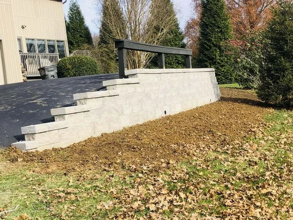 Concrete Wall Block Retaining Wall — seat wall