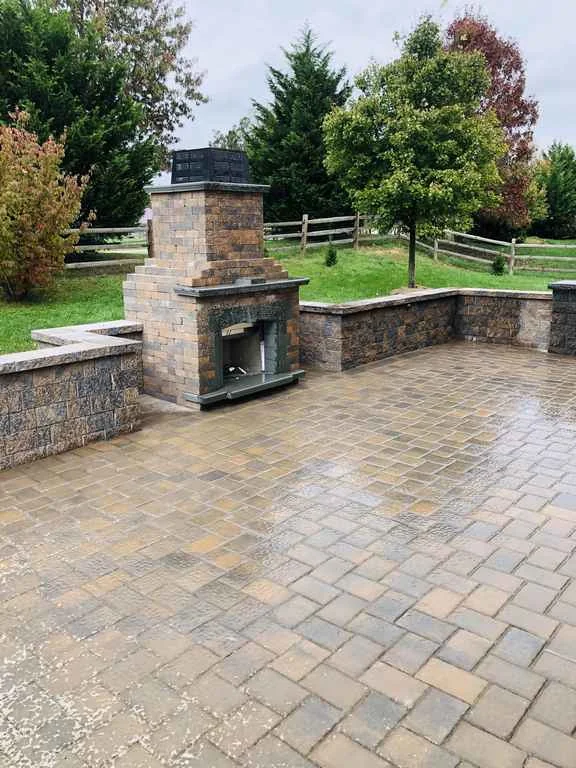 Patio with fire feature